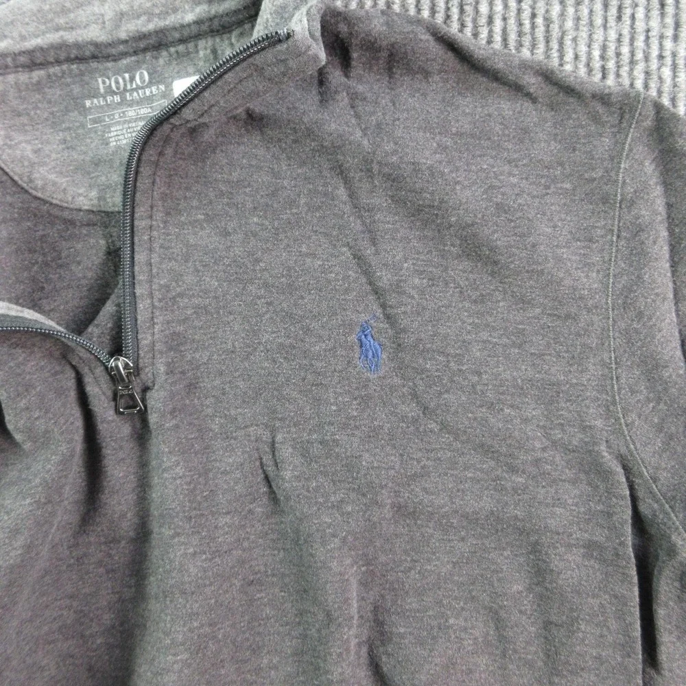 Polo Ralph Lauren Sweatshirt Mens L Black 1/4 Zip Pullover Tagless Logo